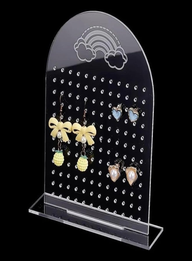 SmartMaison - Acrylic Earring Organizer Stand with Base – Transparent Earring Holder Display Rack for Studs, Hoops & Dangle Earrings – Jewelry Organizer Stand Pack of 1 (Earrings not inculded) - Image 1