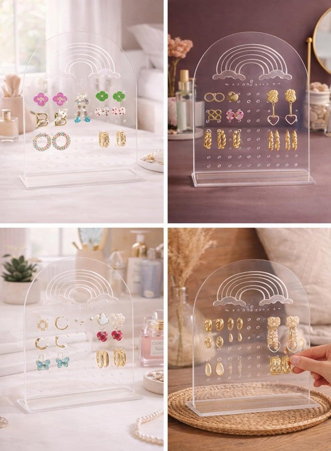 SmartMaison - Acrylic Earring Organizer Stand with Base – Transparent Earring Holder Display Rack for Studs, Hoops & Dangle Earrings – Jewelry Organizer Stand Pack of 1 (Earrings not inculded) - Image 4
