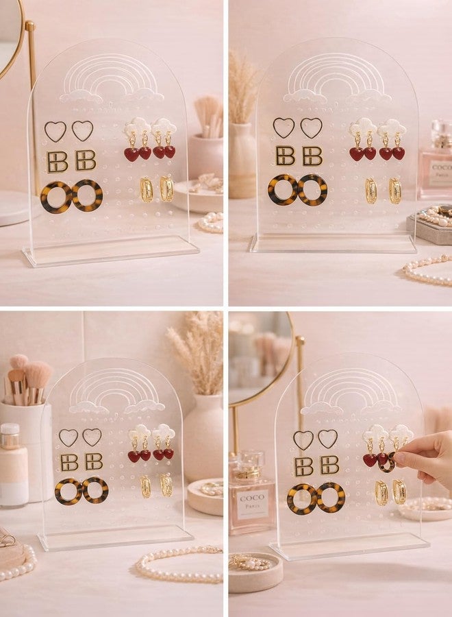 SmartMaison - Acrylic Earring Organizer Stand with Base – Transparent Earring Holder Display Rack for Studs, Hoops & Dangle Earrings – Jewelry Organizer Stand Pack of 1 (Earrings not inculded) - Image 5