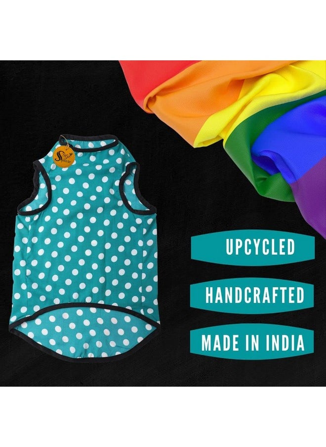 Sage Square Funky Soft Material Dog T-Shirt | Cool/Funky Print Pet | Soft Light Weight | Comfortable & Breathable Dog Clothing | Trendy Vest Outfit (Xlarge - 24 Inch) (Polka Sky Blue)  - Image 4