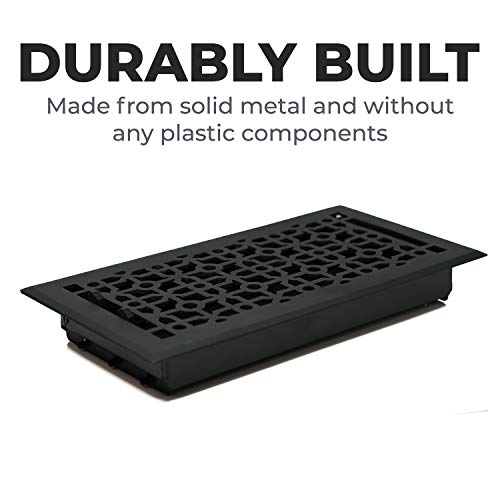 Madelyn Carter Contemporary Cathedral Style Vent Cover, Solid Cast Aluminum Interior, Controls Air Flow, 2 x 12 inches (Overall Face: 3.75 x 13.5 inches), Matte Black - Image 2