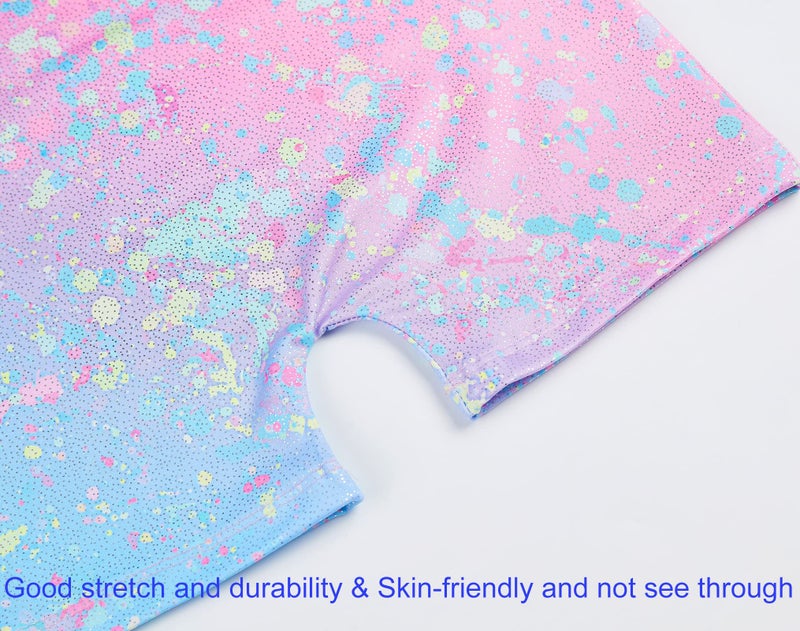 Domusgo Girls Gymnastics Leotard Size 6-7 Years Old Graffiti Dot One Piece Sleeveless Biketard Sparkle Tumbling Bodysuits - Image 5