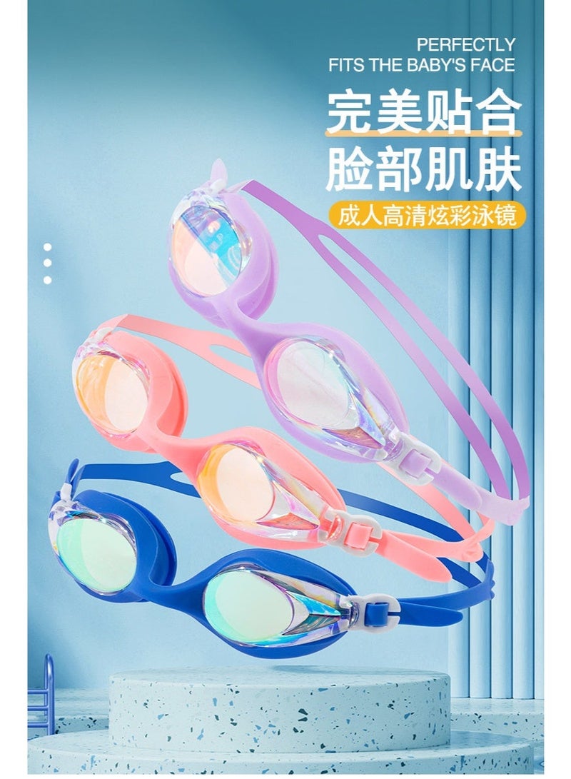 Dolphin 5016 Anti-Fog & UV Swimming Goggles for Adults Mirrored Lenses Silicone Straps With Box & Earplugs, Light Purple - Image 4