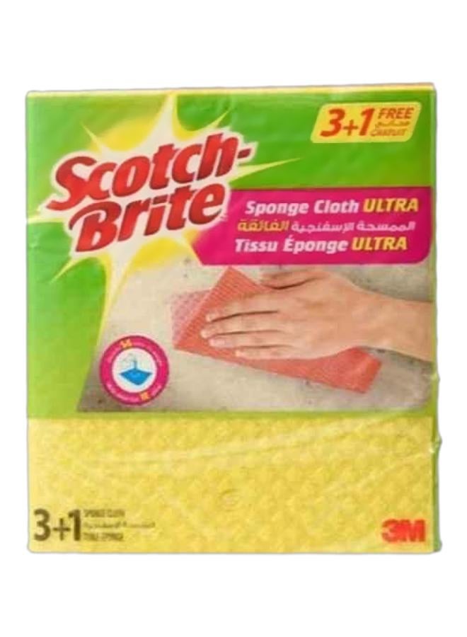 Scotch-Bright Cleaning Sponge Cloth, 4'S 3+1FRE 