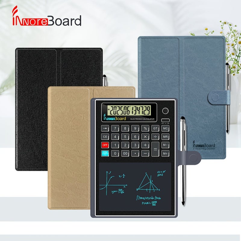 12 Inch Large Screen Electronic Calculator With Writable Erasable Board Handwriting And Calculator Functions Finance Data Analysis Gray Blue - Image 5