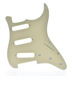 Bukela 11 Hole ST/Strat Style Pickguard SSS Pick Guard for USA/Mexico Stratocaster/Strat Aged White 3 Ply  - Image 3