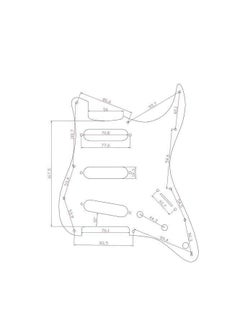 Bukela 11 Hole ST/Strat Style Pickguard SSS Pick Guard for USA/Mexico Stratocaster/Strat Aged White 3 Ply  - Image 4