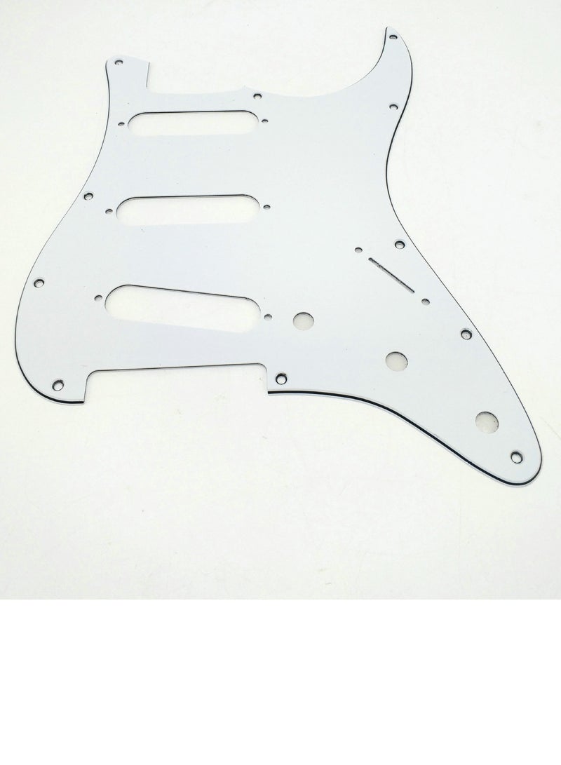 Bukela 11 Hole ST/Strat Style Pickguard SSS Pick Guard for USA/Mexico Stratocaster/Strat Aged White 3 Ply - Image 2