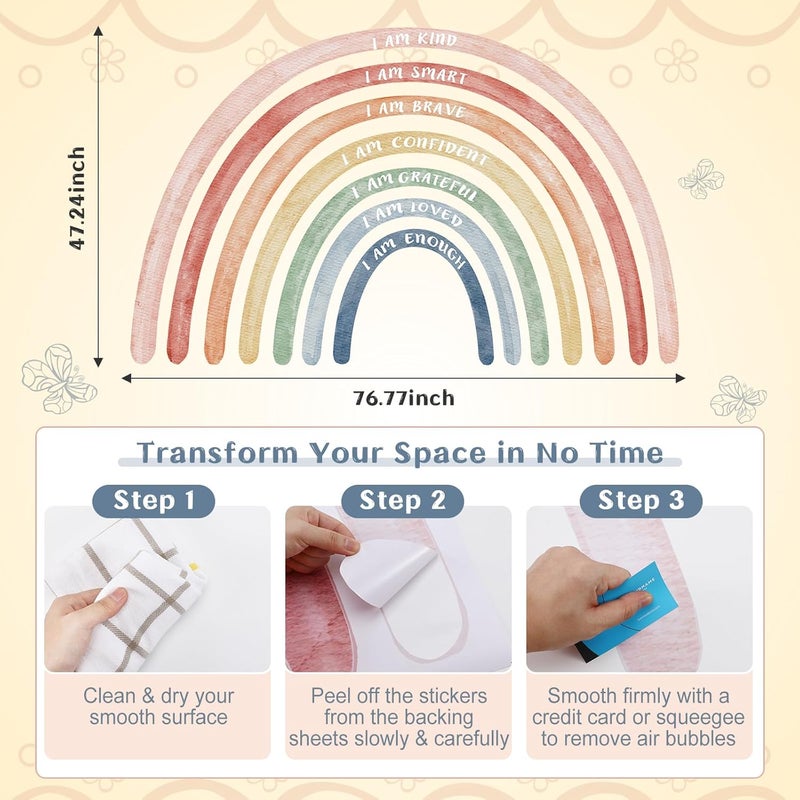 Tinideya Watercolor Rainbow Wall Decal - Image 2