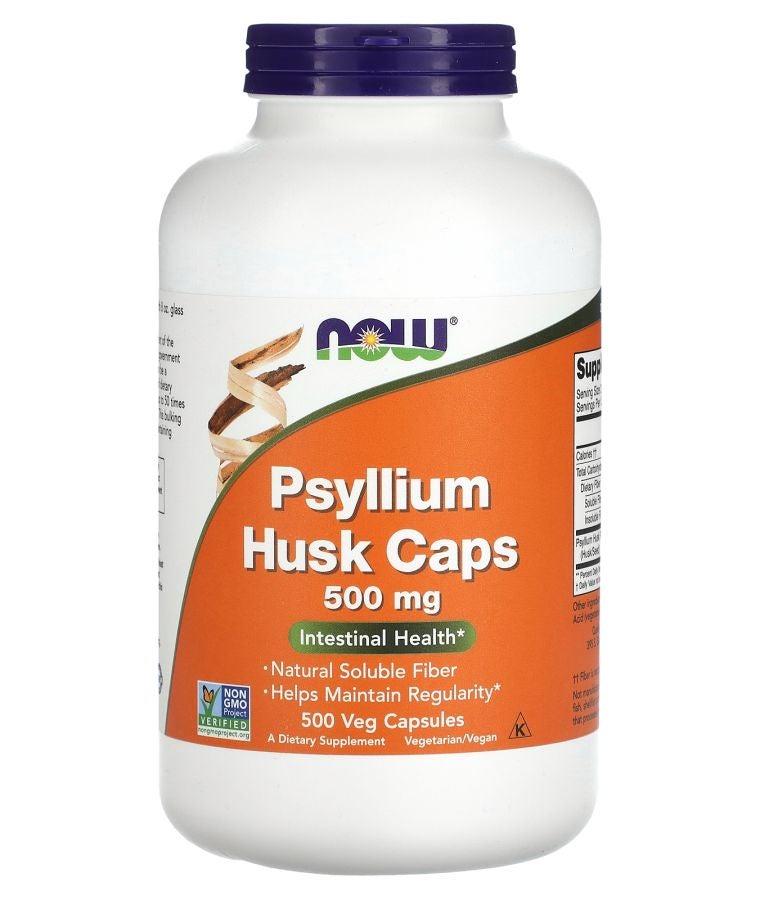 now Psyllium Husk Caps 500 mg 500 Veg Capsules