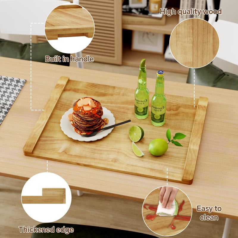 Oenalw Noodle Board - Stove Top Cover for Electric, Gas, Wooden Stove - Decorative Rustic Kitchen Serving Tray, 30'' * 22'', Bright Wood - Image 3