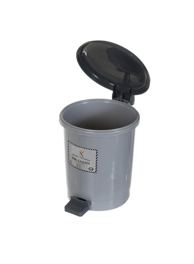 Kuber Industries 2.5 Liter Mini Desktop Plastic Dustbin With Lid|Small Dustbin For Kitchen, Office, Car|Tiny Garbage Trash Bin (Grey), Manual Lift - Image 4