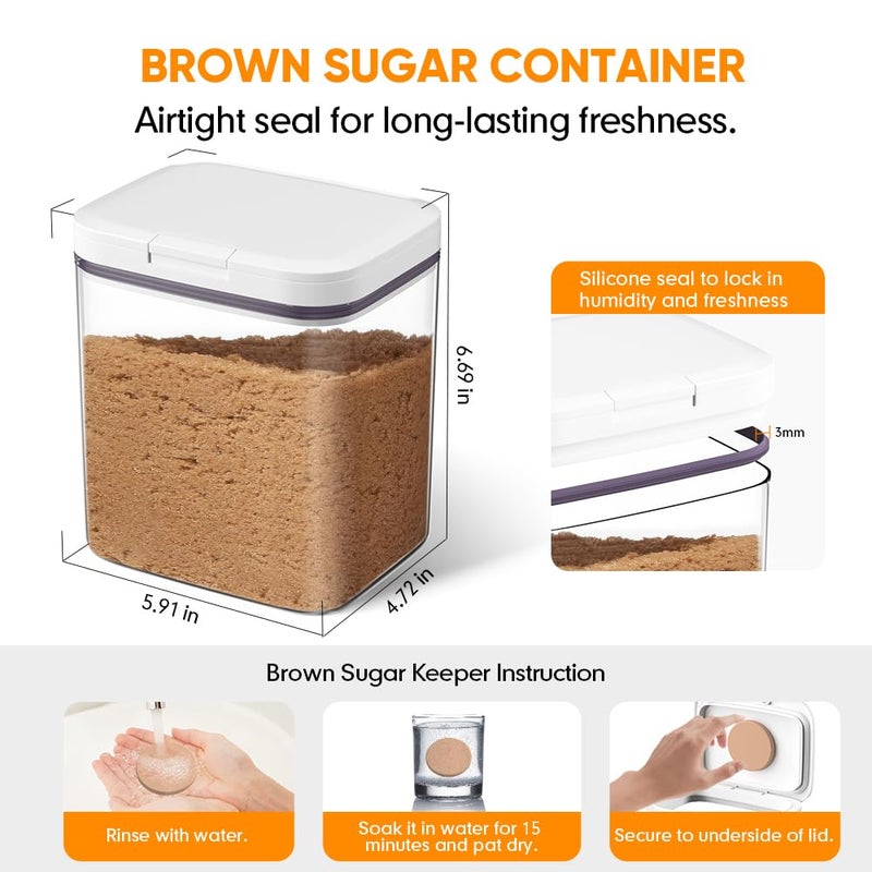 Moryimi Brown Sugar Container Airtight, 2 Quart Brown Sugar Keeper Storage Container with Spoon - Image 3