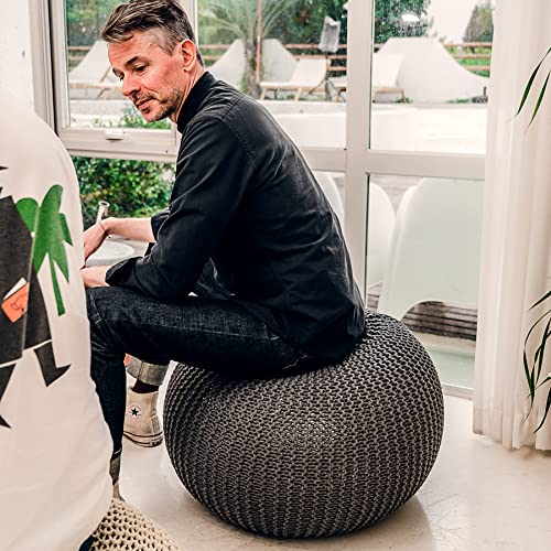ART pinecone Yoga Ball Cover - Handmade Cotton Cover for Exercise, Birthing & Stability Ball (65 cm/26" Stone Grey) - Image 2