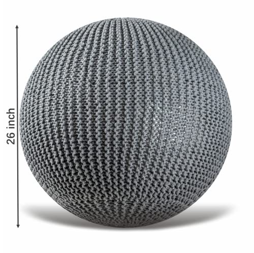 ART pinecone Yoga Ball Cover - Handmade Cotton Cover for Exercise, Birthing & Stability Ball (65 cm/26" Stone Grey) - Image 5