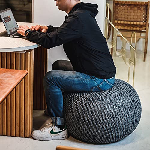 ART pinecone Yoga Ball Cover - Handmade Cotton Cover for Exercise, Birthing & Stability Ball (65 cm/26" Stone Grey) - Image 4