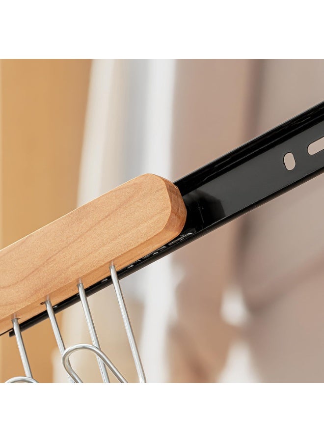 Pull Out Bra Hanger, for Closet, Sliding Hooks Rack, for Belt Ties Tank Top Scarf Jewelry, Space Saving Organizr, for Wardrobe Cabinet, Right Side 12 Hooks Rail, 2 Pcs - Image 3