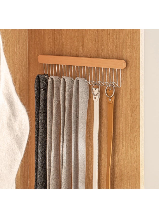 Pull Out Bra Hanger, for Closet, Sliding Hooks Rack, for Belt Ties Tank Top Scarf Jewelry, Space Saving Organizr, for Wardrobe Cabinet, Right Side 12 Hooks Rail, 2 Pcs - Image 4