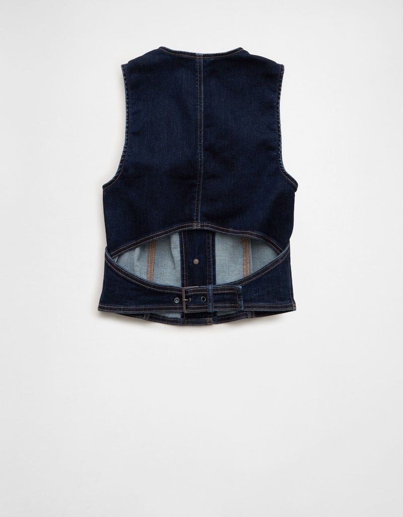 American Eagle AE Button-Up Denim Vest - Image 5