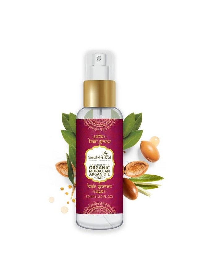 Simply Herbal - Organics Moroccan Argan Oil Total Repair Instant Smoothing Hair Serum For Frizzy Hair To Dry Hair Enriched With Jojoba And Almond 50 Ml - Image 1