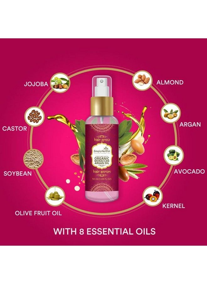 Simply Herbal - Organics Moroccan Argan Oil Total Repair Instant Smoothing Hair Serum For Frizzy Hair To Dry Hair Enriched With Jojoba And Almond 50 Ml - Image 1