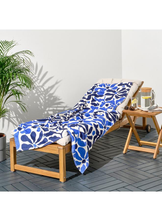 erorex Beach towel, blue/floral pattern, 100x180 cm - Image 3