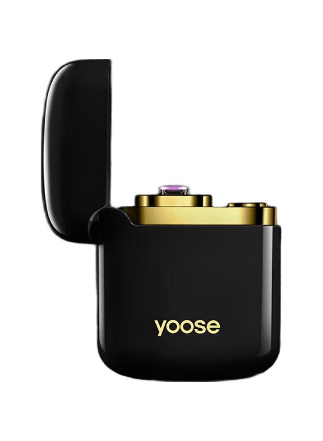 YOOSE ولاعة كهربائية محمولة من يووس مع ماكينة حلاقة من سبائك الألمنيوم، هدية عيد ميلاد لصديقك، صندوق هدايا أسود ذهبي، ميني 2.0 - Image 3