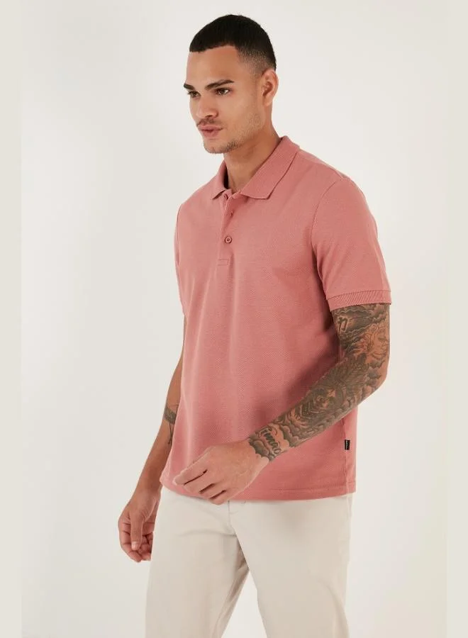 بوراتي تيشيرت بولو قطن رجالي بقصة عادية