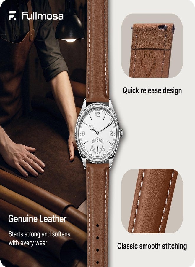 Fullmosa Watch Band, Quick Release Leather Watch Strap for Men Women, Replacement Bands Width 14mm 16mm 18mm 19mm 20mm 21mm 22mm 24mm - Image 4