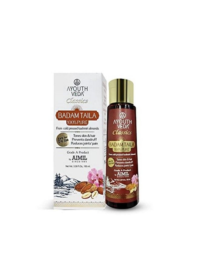 AYOUTHVEDA Badam Taila With Cold Pressed Kashmiri Almonds For Skin And Hair Dandruff For Healthy Skin Hair And Body (Pack Of 1 100 Ml)  - Image 1