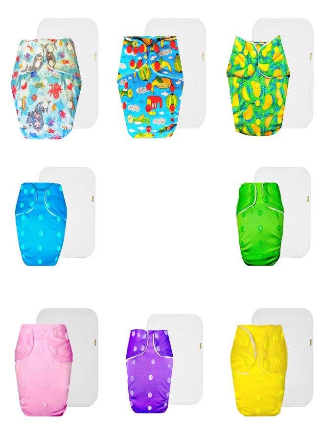 حفاضات دمبلدو القماشية الممتازة مع حشوة قطنية (عبوة من 8) | ناعمة ولطيفة | مانعة للتسرب | أزرار كبس قابلة للتعديل | مناسبة للارتداء طوال اليوم | من 3 أشهر إلى 3 سنوات | للجنسين - Image 1