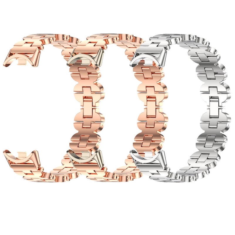 إيروريكس سوار ساعة شاومي سمارت باند 10 / 9 / 8 بسلسلة عظمية من الفولاذ المقاوم للصدأ (فضي) - Image 4