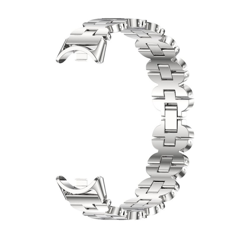 إيروريكس سوار ساعة شاومي سمارت باند 10 / 9 / 8 بسلسلة عظمية من الفولاذ المقاوم للصدأ (فضي) - Image 2