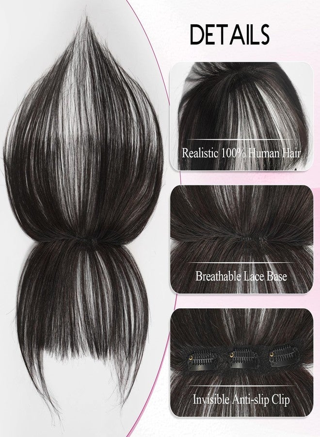 EMMOR Clip in Bangs, 100% Human Hair Bangs with 3 Non-slip Clips, 360°Cover Top HairPieces with 5 inch Wispy Fringes for enhancing Women's Facial Features(Natural Black) - Image 3