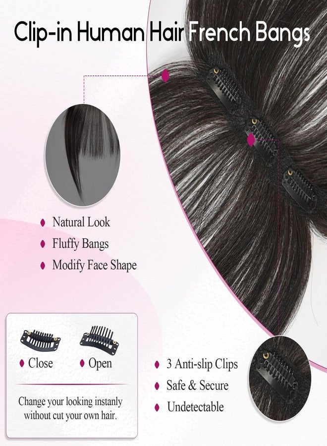 EMMOR Clip in Bangs, 100% Human Hair Bangs with 3 Non-slip Clips, 360°Cover Top HairPieces with 5 inch Wispy Fringes for enhancing Women's Facial Features(Natural Black) - Image 5