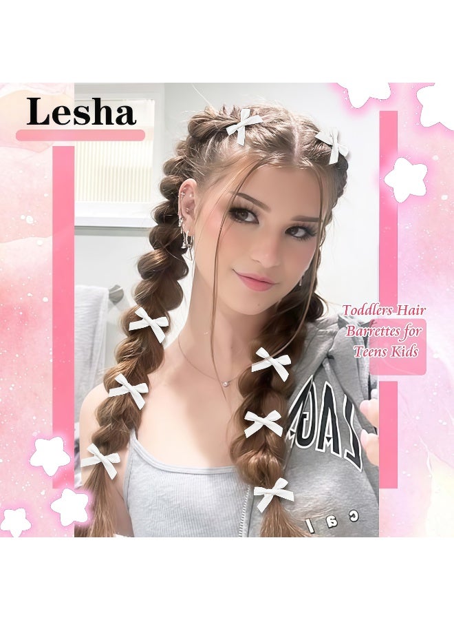 Lesha 24PCS Bow Hair Clips, Pink Satin Material Mini Bowknot Ribbons for Hair Design, Non-Slip Hair Clips Cute Barrettes for Women and Girls - Image 5