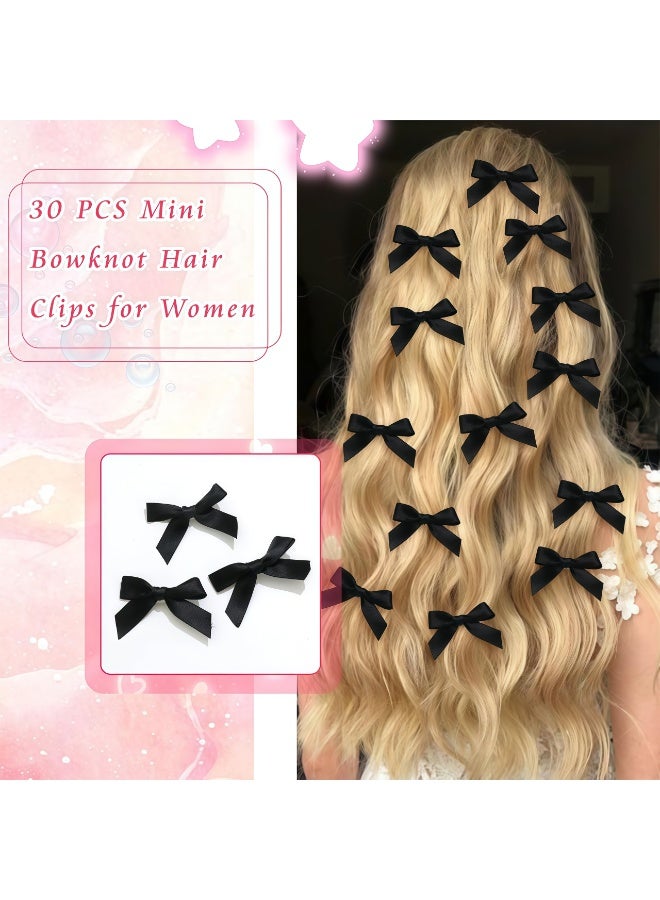 Lesha 24PCS Bow Hair Clips, Pink Satin Material Mini Bowknot Ribbons for Hair Design, Non-Slip Hair Clips Cute Barrettes for Women and Girls - Image 3