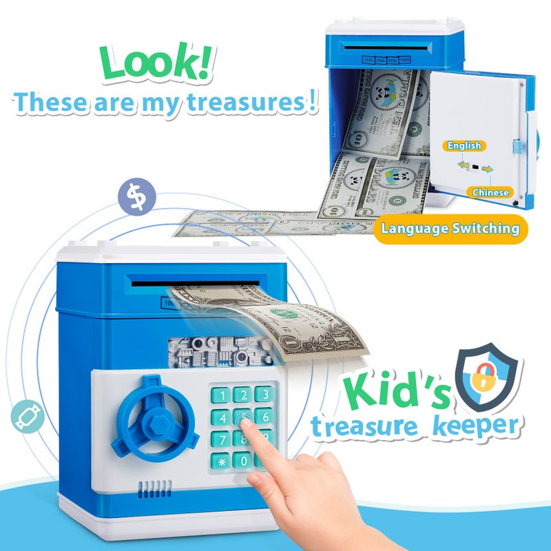 MAGIBX Piggy Bank for Boys Toys Age 6-8 8-10 - Kids Toys for 4 5 6 7 8 9 10 Year Old Boy Gifts - ATM Machine Money Saving Box for Kids Boy Christmas Birthday Gifts - Image 4