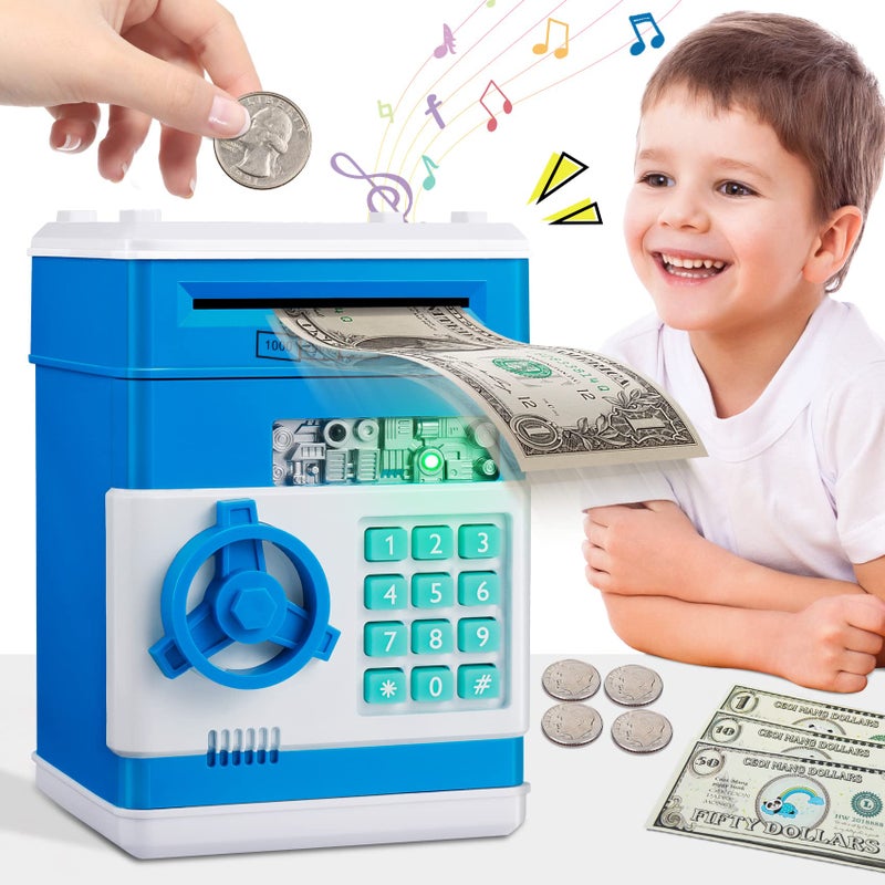 MAGIBX Piggy Bank for Boys Toys Age 6-8 8-10 - Kids Toys for 4 5 6 7 8 9 10 Year Old Boy Gifts - ATM Machine Money Saving Box for Kids Boy Christmas Birthday Gifts - Image 1