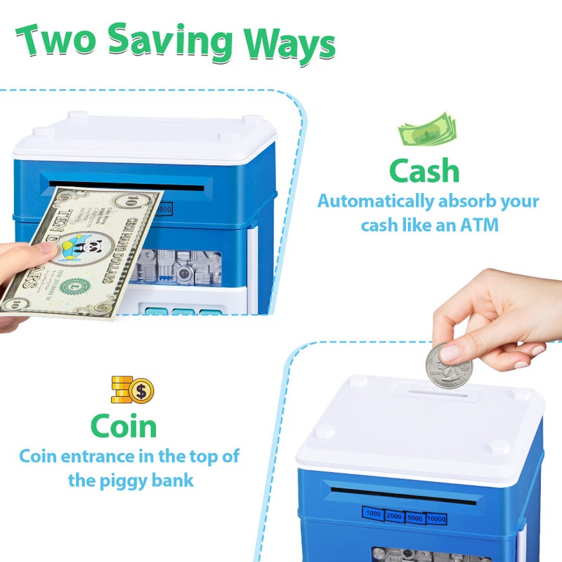 MAGIBX Piggy Bank for Boys Toys Age 6-8 8-10 - Kids Toys for 4 5 6 7 8 9 10 Year Old Boy Gifts - ATM Machine Money Saving Box for Kids Boy Christmas Birthday Gifts - Image 2