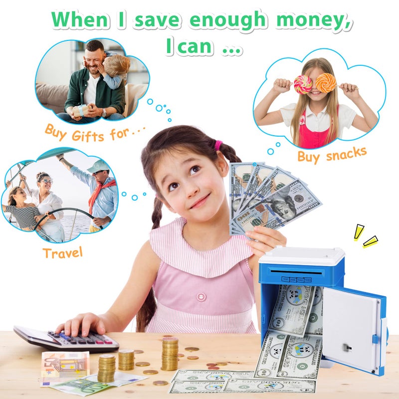 MAGIBX Piggy Bank for Boys Toys Age 6-8 8-10 - Kids Toys for 4 5 6 7 8 9 10 Year Old Boy Gifts - ATM Machine Money Saving Box for Kids Boy Christmas Birthday Gifts - Image 5
