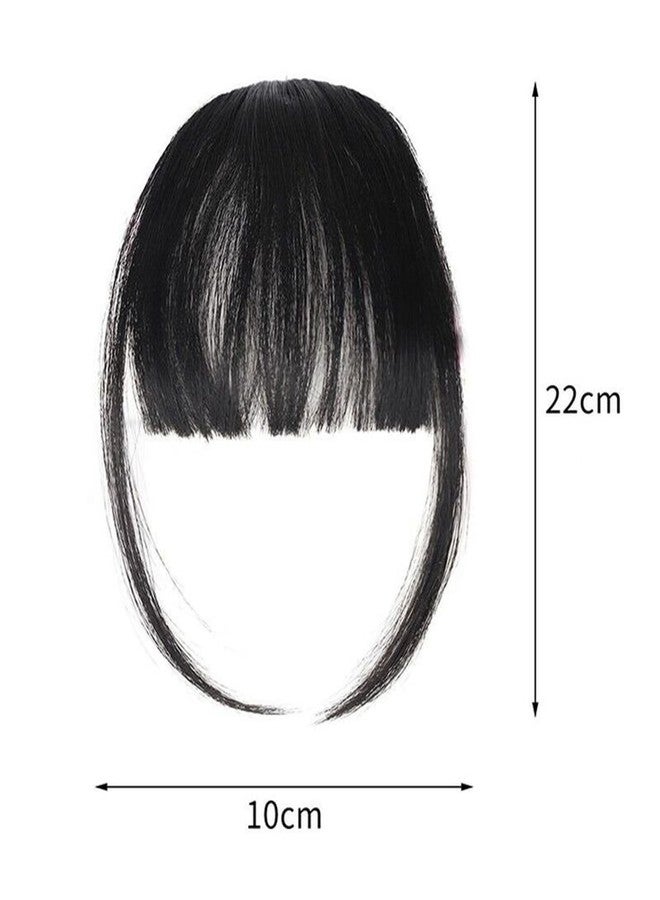 BLUSHIA Clip in Bangs- Synthetic Hair Bangs Clip in Hair Extensions Wispy Bangs Clip On Air Bangs for Women Fringe, Black - Image 2