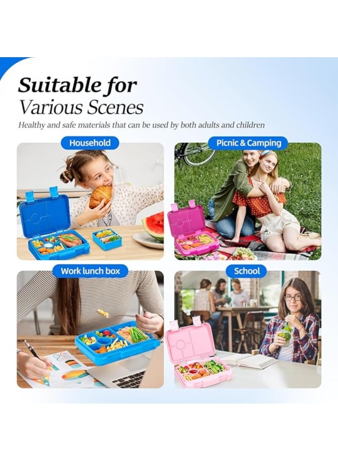 Arabest Bento Lunch Box with 6 Compartments, Leak Proof Lunchbox Snack Boxes for Kids, BPA-Free Reusable On-the-Go Meal and Snack Packing Containers, Blue - Image 5