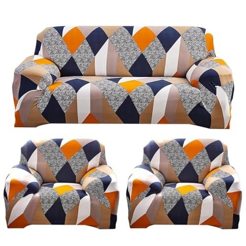 B BESTILO Universal Sofa Cover Big Elasticity Cover for Couch Flexible Stretch Sofa Cover|220 GSM (5 Seater, Multicolor) - Image 1