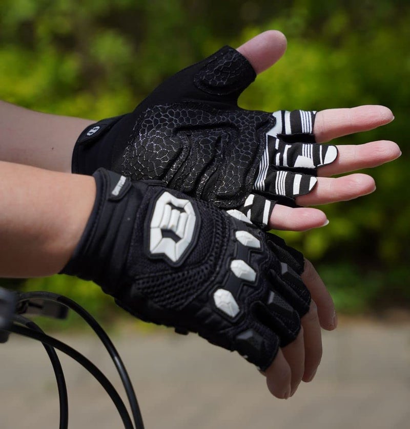 Seibertron Youth Dirtclaw Gloves - Gel Padded Anti-Slip Palm Fingerless Gloves for Off-Road/Dirt Bike Riding Black M - Image 3