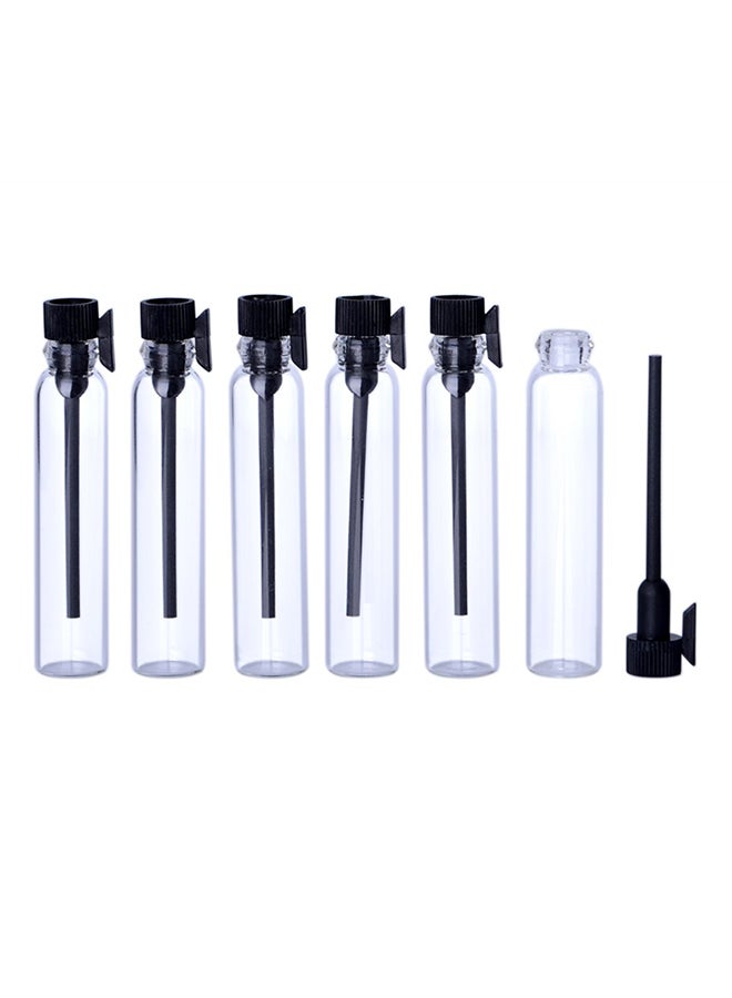 Enslz 100PCS Perfume Samples Mini Bottles With Black Lid Empty Glass Vials Dropper Bottle for Travel and Party (2ml)
