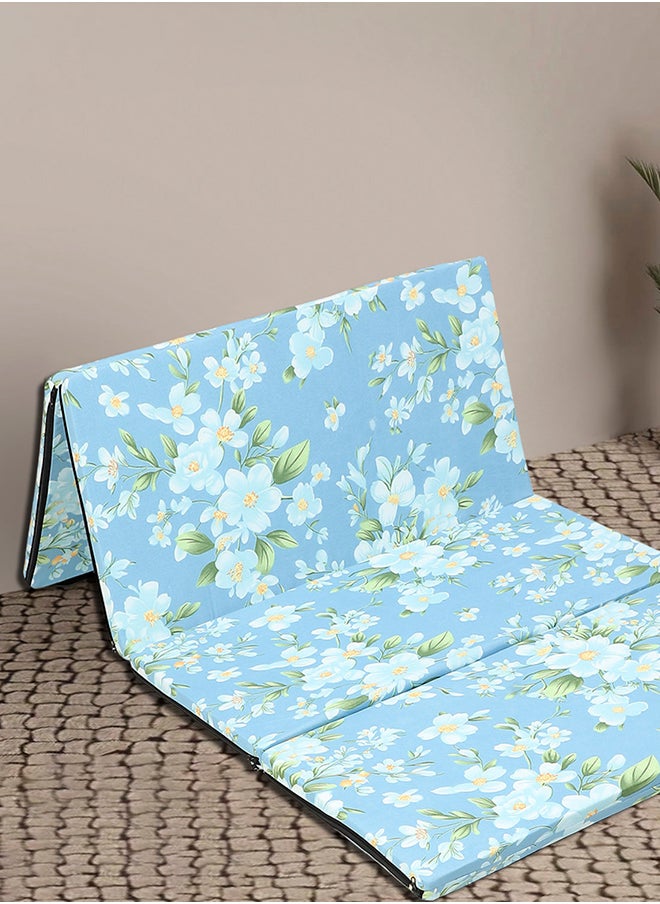 Status Contract - 40 mm 4 Fold Single Size Foam Mattresses, Floral Print, 182 X 88 Cms - Image 1