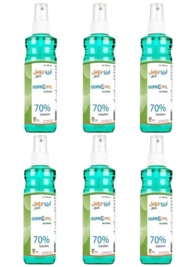 محلول كحول الأيزوبروبيل 70% 220 مل - 6 قطع