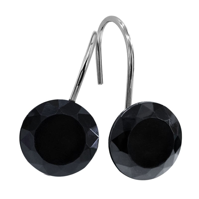 MitoVilla Black Shower Curtain Hooks Rings Metal Shower Hooks for Shower Curtain Liner Black Rust Proof Shower Rings for Curtain Accessories and Bathroom Shower Rod 12 Pack Bathroom Set