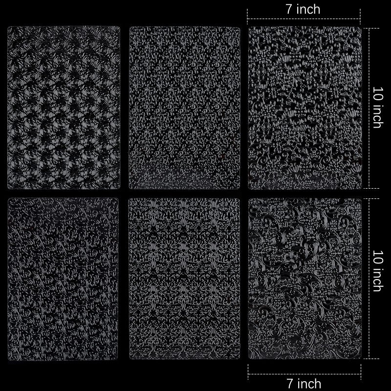 Ocmoiy 6 Pack Fondant Texture Sheets Floral Cake Impression Mats Rose Vine Lace Fondant Embossing Molds for Cake Decorating, Chocolate, Gum Paste, Wedding Cookies - Image 2